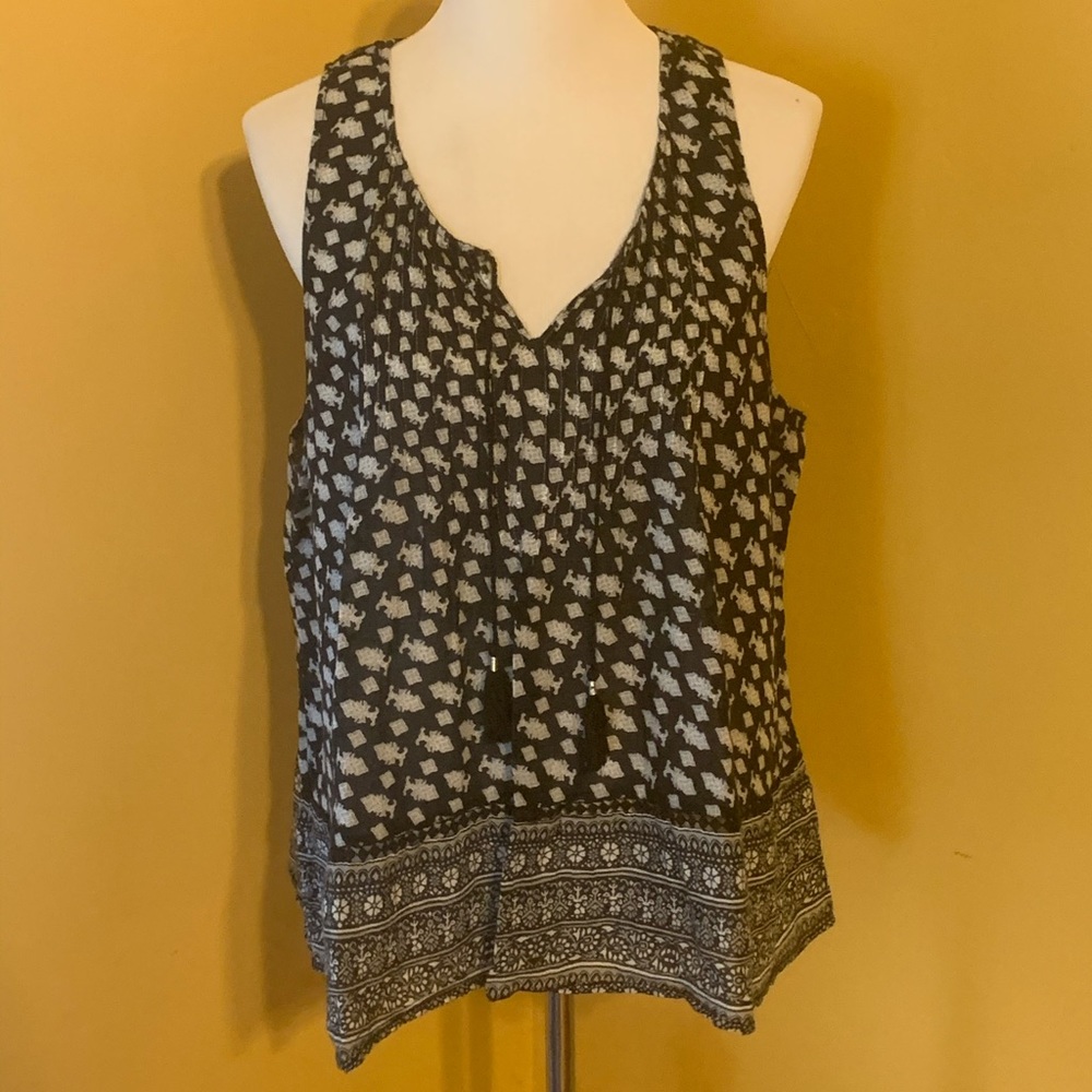 Navy Print American Eagle Outfitters Flowing Tank